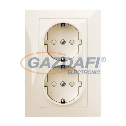 ELEKTRO-PLAST 1438-01 "Sentia" csatlakozó aljzat, 2x2P+F, krém, kerettel ELEKTRO-PLAST 1438-01 "Sentia" csatlakozó aljzat, 2x2P+F, krém, kerettel