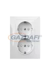 ELEKTRO-PLAST 1438-10 "Sentia" csatlakozó aljzat, 2x2P+F, fehér, keret nélkül ELEKTRO-PLAST 1438-10 "Sentia" csatlakozó aljzat, 2x2P+F, fehér, keret nélkül