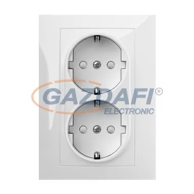ELEKTRO-PLAST 1438-10 "Sentia" csatlakozó aljzat, 2x2P+F, fehér, keret nélkül ELEKTRO-PLAST 1438-10 "Sentia" csatlakozó aljzat, 2x2P+F, fehér, keret nélkül