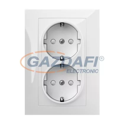 ELEKTRO-PLAST 1438-10 "Sentia" csatlakozó aljzat, 2x2P+F, fehér, keret nélkül ELEKTRO-PLAST 1438-10 "Sentia" csatlakozó aljzat, 2x2P+F, fehér, keret nélkül
