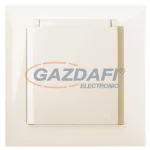   ELEKTRO-PLAST 1439-01 "Sentia" 2P+E, IP44, süllyesztett dugalj, krém, kerettel