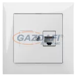   ELEKTRO-PLAST 1448-00 "Sentia" süllyesztett CAT5e/RJ45 Informatikai csatlakozó aljzat, fehér, kerettel