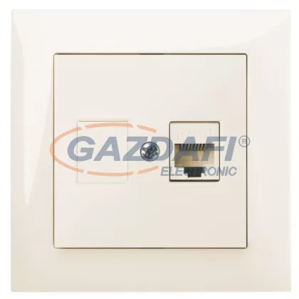 ELEKTRO-PLAST 1448-01 "Sentia" süllyesztett CAT5e/RJ45 Informatikai csatlakozó aljzat, krém, kerettel ELEKTRO-PLAST 1448-01 "Sentia" süllyesztett CAT5e/RJ45 Informatikai csatlakozó aljzat, krém, kerettel