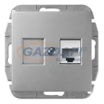   ELEKTRO-PLAST 1448-56 "Sentia" süllyesztett CAT5e/RJ45 Informatikai csatlakozó aljzat, ezüst, keret nélkül