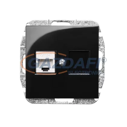 ELEKTRO-PLAST 1448-58 "Sentia" süllyesztett CAT5e/RJ45 Informatikai csatlakozó aljzat, fekete, keret nélkül ELEKTRO-PLAST 1448-58 "Sentia" süllyesztett CAT5e/RJ45 Informatikai csatlakozó aljzat, fekete, keret nélkül