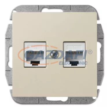 ELEKTRO-PLAST 1449-11 "Sentia" süllyesztett CAT5e/2xRJ45 informatikai csatlakozó aljzat, krém, keret nélkül ELEKTRO-PLAST 1449-11 "Sentia" süllyesztett CAT5e/2xRJ45 informatikai csatlakozó aljzat, krém, keret nélkül