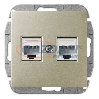 ELEKTRO-PLAST 1449-57 "Sentia" süllyesztett CAT5e/2xRJ45 informatikai csatlakozó aljzat, szatén, keret nélkül ELEKTRO-PLAST 1449-57 "Sentia" süllyesztett CAT5e/2xRJ45 informatikai csatlakozó aljzat, szatén, keret nélkül