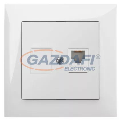 ELEKTRO-PLAST 1450-00 "Sentia" süllyesztett RJ11 Telefon csatlakozó aljzat, fehér, kerettel ELEKTRO-PLAST 1450-00 "Sentia" süllyesztett RJ11 Telefon csatlakozó aljzat, fehér, kerettel