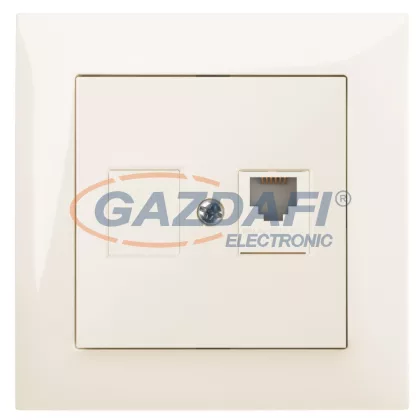 ELEKTRO-PLAST 1450-01 "Sentia" süllyesztett RJ11 telefon csatlakozó aljzat, krém, kerettel ELEKTRO-PLAST 1450-01 "Sentia" süllyesztett RJ11 telefon csatlakozó aljzat, krém, kerettel
