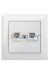 ELEKTRO-PLAST 1451-00 "Sentia" süllyesztett 2xRJ11 aljzat, fehér, kerettel
