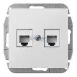   ELEKTRO-PLAST 1451-10 "Sentia" süllyesztett 2xRJ11 aljzat, fehér, keret nélkül