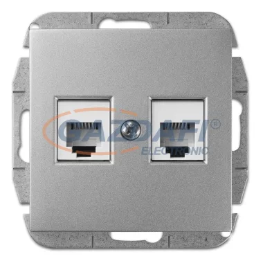 ELEKTRO-PLAST 1451-56 "Sentia" süllyesztett 2xRJ11 aljzat, ezüst, keret nélkül ELEKTRO-PLAST 1451-56 "Sentia" süllyesztett 2xRJ11 aljzat, ezüst, keret nélkül