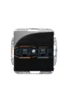 ELEKTRO-PLAST 1451-58 "Sentia" süllyesztett 2xRJ11 aljzat, fekete, keret nélkül ELEKTRO-PLAST 1451-58 "Sentia" süllyesztett 2xRJ11 aljzat, fekete, keret nélkül