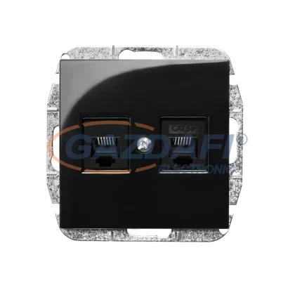 ELEKTRO-PLAST 1451-58 "Sentia" süllyesztett 2xRJ11 aljzat, fekete, keret nélkül ELEKTRO-PLAST 1451-58 "Sentia" süllyesztett 2xRJ11 aljzat, fekete, keret nélkül