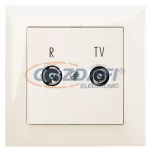   ELEKTRO-PLAST 1452-01 "Sentia" süllyesztett TV-R csatlakozó aljzat, „végponti”, krém, kerettel
