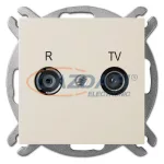  ELEKTRO-PLAST 1452-11 "Sentia" süllyesztett TV-R csatlakozó aljzat, „végponti”, krém, keret nélkül