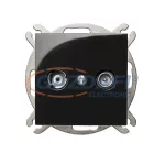   ELEKTRO-PLAST 1452-58 "Sentia" süllyesztett R-TV csatlakozó aljzat, „végponti”, fekete, keret nélkül