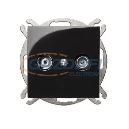 ELEKTRO-PLAST 1452-58 "Sentia" süllyesztett R-TV csatlakozó aljzat, „végponti”, fekete, keret nélkül ELEKTRO-PLAST 1452-58 "Sentia" süllyesztett R-TV csatlakozó aljzat, „végponti”, fekete, keret nélkül