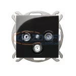   ELEKTRO-PLAST 1453-58 "Sentia" R-TV-SAT aljzat végzáró, fekete, keret nélkül