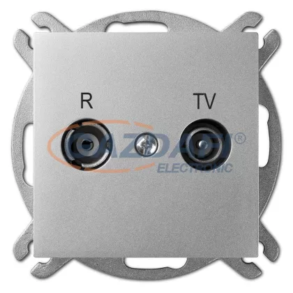 ELEKTRO-PLAST 1455-56 "Sentia" süllyesztett R-TV csatlakozó aljzat, 14dB, „átmenő”, ezüst, keret nélkül ELEKTRO-PLAST 1455-56 "Sentia" süllyesztett R-TV csatlakozó aljzat, 14dB, „átmenő”, ezüst, keret nélkül