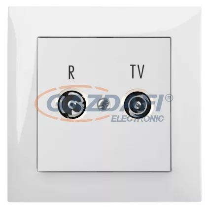 ELEKTRO-PLAST 1456-00 "Sentia" süllyesztett R-TV csatlakozó aljzat, 16dB, „átmenő”, fehér, kerettel ELEKTRO-PLAST 1456-00 "Sentia" süllyesztett R-TV csatlakozó aljzat, 16dB, „átmenő”, fehér, kerettel