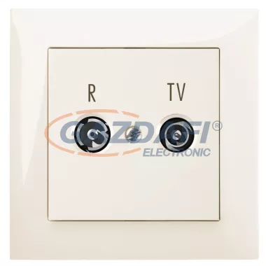 ELEKTRO-PLAST 1456-01 "Sentia" süllyesztett R-TV csatlakozó aljzat, 16dB, „átmenő”, krém, kerettel ELEKTRO-PLAST 1456-01 "Sentia" süllyesztett R-TV csatlakozó aljzat, 16dB, „átmenő”, krém, kerettel