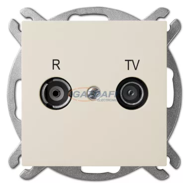 ELEKTRO-PLAST 1456-11 "Sentia" süllyesztett R-TV csatlakozó aljzat, 16dB, „átmenő”, krém, keret nélkül