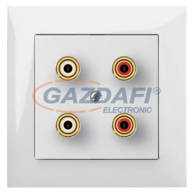 ELEKTRO-PLAST 1458-00 "Sentia" süllyesztett, dupla hangszóró aljzat, fehér, kerettel ELEKTRO-PLAST 1458-00 "Sentia" süllyesztett, dupla hangszóró aljzat, fehér, kerettel