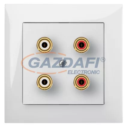 ELEKTRO-PLAST 1458-00 "Sentia" süllyesztett, dupla hangszóró aljzat, fehér, kerettel ELEKTRO-PLAST 1458-00 "Sentia" süllyesztett, dupla hangszóró aljzat, fehér, kerettel