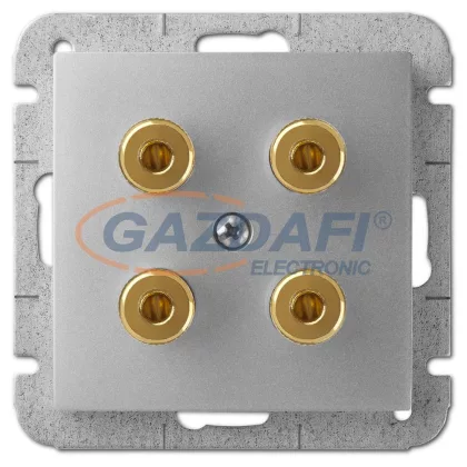 ELEKTRO-PLAST 1458-56 "Sentia" süllyesztett, dupla hangszóró aljzat, ezüst, keret nélkül ELEKTRO-PLAST 1458-56 "Sentia" süllyesztett, dupla hangszóró aljzat, ezüst, keret nélkül