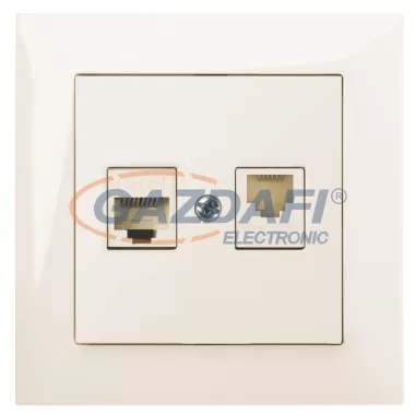 ELEKTRO-PLAST 1459-01 "Sentia" RJ45+RJ11 aljzat, krém, kerettel ELEKTRO-PLAST 1459-01 "Sentia" RJ45+RJ11 aljzat, krém, kerettel