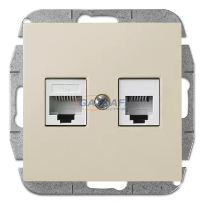   ELEKTRO-PLAST 1459-11 "Sentia" RJ45+RJ11 aljzat, krém, keret nélkül