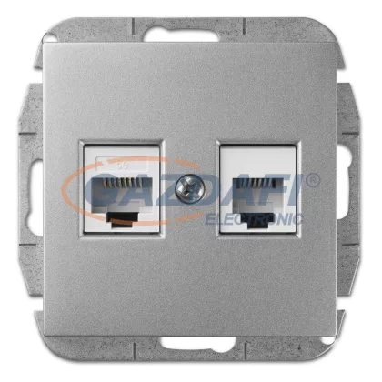 ELEKTRO-PLAST 1459-56 "Sentia" RJ45+RJ11 aljzat, ezüst, keret nélkül ELEKTRO-PLAST 1459-56 "Sentia" RJ45+RJ11 aljzat, ezüst, keret nélkül