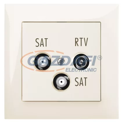 ELEKTRO-PLAST 1460-01 "Sentia" R-TV-2xSAT végzáró, krém, kerettel ELEKTRO-PLAST 1460-01 "Sentia" R-TV-2xSAT végzáró, krém, kerettel
