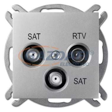 ELEKTRO-PLAST 1460-56 "Sentia" R-TV-2xSAT végzáró, ezüst, keret nélkül ELEKTRO-PLAST 1460-56 "Sentia" R-TV-2xSAT végzáró, ezüst, keret nélkül