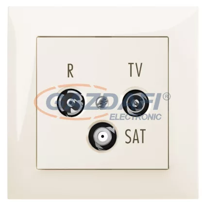 ELEKTRO-PLAST 1461-01 "Sentia" süllyesztett R-TV-SAT átmenő aljzat, 10dB, krém, kerettel ELEKTRO-PLAST 1461-01 "Sentia" süllyesztett R-TV-SAT átmenő aljzat, 10dB, krém, kerettel
