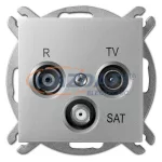   ELEKTRO-PLAST 1461-56 "Sentia" süllyesztett R-TV-SAT átmenő aljzat, 10dB, ezüst, keret nélkül