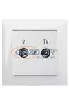 ELEKTRO-PLAST 1462-00 "Sentia" süllyesztett R-TV csatlakozó aljzat, „végponti”, fehér, kerettel ELEKTRO-PLAST 1462-00 "Sentia" süllyesztett R-TV csatlakozó aljzat, „végponti”, fehér, kerettel