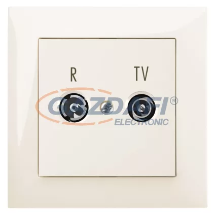 ELEKTRO-PLAST 1462-01 "Sentia" süllyesztett R-TV csatlakozó aljzat, „végponti”, krém, kerettel ELEKTRO-PLAST 1462-01 "Sentia" süllyesztett R-TV csatlakozó aljzat, „végponti”, krém, kerettel