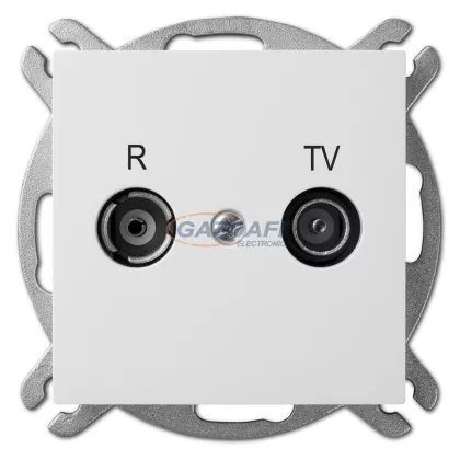 ELEKTRO-PLAST 1462-10 "Sentia" süllyesztett R-TV csatlakozó aljzat, „végponti”, fehér, keret nélkül ELEKTRO-PLAST 1462-10 "Sentia" süllyesztett R-TV csatlakozó aljzat, „végponti”, fehér, keret nélkül