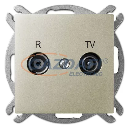 ELEKTRO-PLAST 1462-57 "Sentia" süllyesztett R-TV csatlakozó aljzat, „végponti”, szatén, keret nélkül ELEKTRO-PLAST 1462-57 "Sentia" süllyesztett R-TV csatlakozó aljzat, „végponti”, szatén, keret nélkül