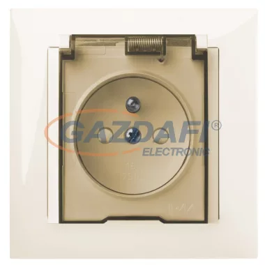 ELEKTRO-PLAST 1469-11 "Sentia" csatlakozó aljzat átlátszó csapfedéllel, 2P+F, IP44, fehér, keret nélkül ELEKTRO-PLAST 1469-11 "Sentia" csatlakozó aljzat átlátszó csapfedéllel, 2P+F, IP44, fehér, keret nélkül