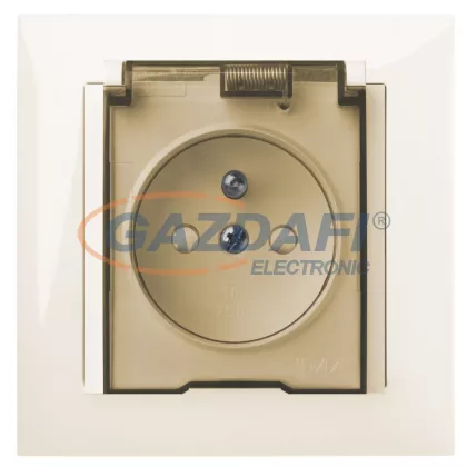 ELEKTRO-PLAST 1469-11 "Sentia" csatlakozó aljzat átlátszó csapfedéllel, 2P+F, IP44, fehér, keret nélkül ELEKTRO-PLAST 1469-11 "Sentia" csatlakozó aljzat átlátszó csapfedéllel, 2P+F, IP44, fehér, keret nélkül