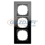   ELEKTRO-PLAST 1473-61 "Sentia" hármas üveg keret, fekete, IP20, 250V, 10A