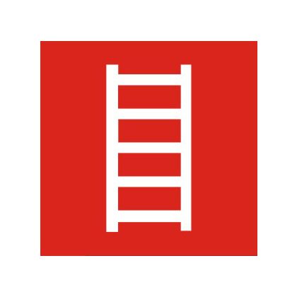 Tűzlétra Utánvilágító öntapadó felirat, 150x150mm