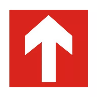 Iránymutató nyíl "Fel" Utánvilágító öntapadó felirat, 150x150mm