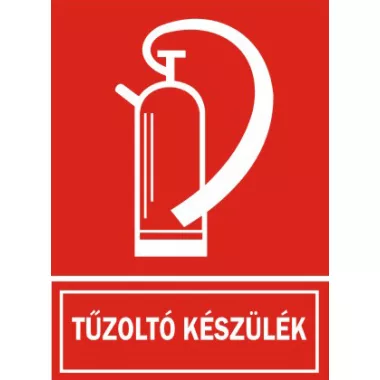 "Tűzoltó készülék" Utánvilágító öntapadó felirat, 150x200mm