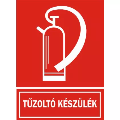  "Tűzoltó készülék" Utánvilágító öntapadó felirat, 150x200mm
