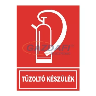 "Tűzoltó készülék" Utánvilágító tábla, 150x200mm