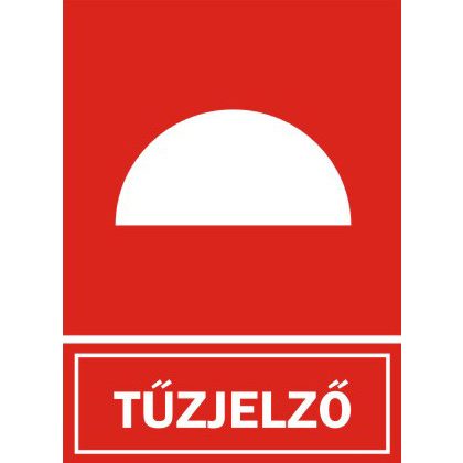   "Tűzjelző" Utánvilágító öntapadó felirat, 150x200mm